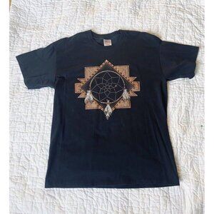 Men’s Vintage Dream Catcher Single Stitch T-shirt Black Size XL in‎ EUC